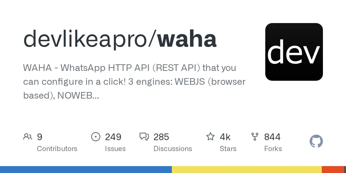 Github devlikeaprowaha waha whatsapp http api (rest api) that you
