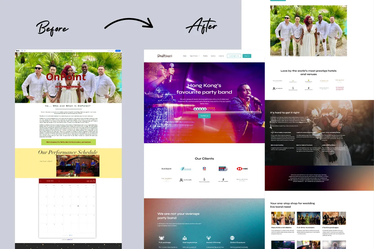 Onpoint redesign before and after