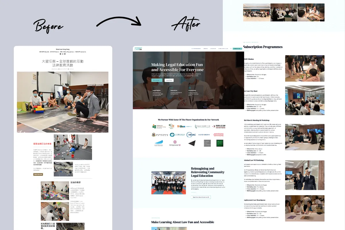 Street law redesign before and after